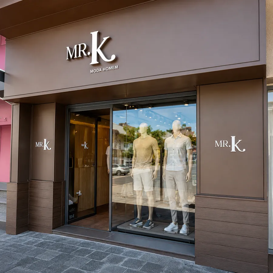 Interior da loja Mr. K Moda Homem em Sapucaia do Sul